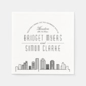 Houston Deco Skyline | Weddenschap Napkins Servet (Voorkant)