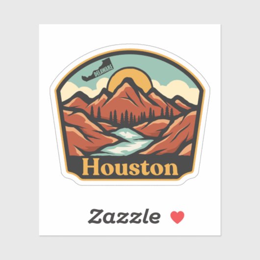 Houston, Delaware Sticker (Vel)