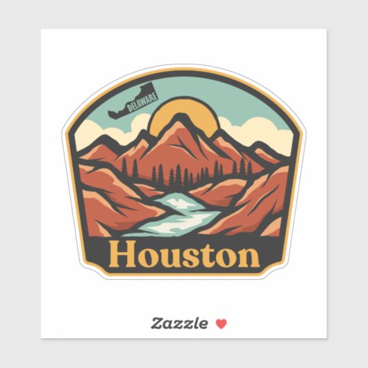 Houston, Delaware Sticker (Vel)