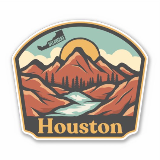 Houston, Delaware Sticker (Voorkant)
