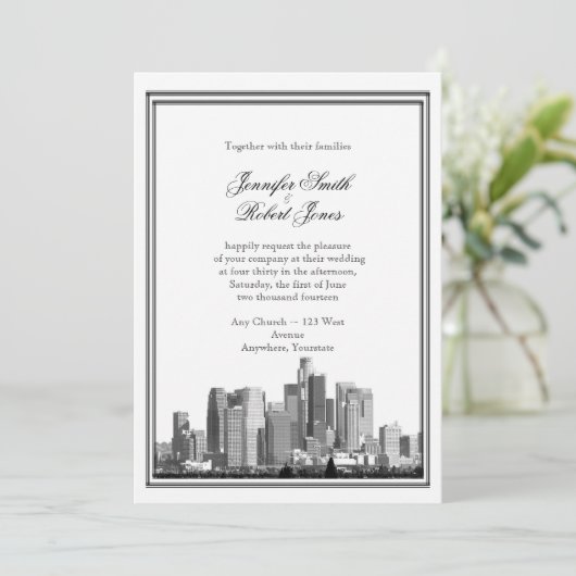 Houston Destination Wedding Invitation Kaart (Staand voorkant)