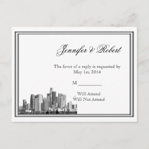 Houston Destination Wedding RSVP Briefkaart