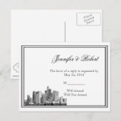 Houston Destination Wedding RSVP Briefkaart (Voorkant / Achterkant)