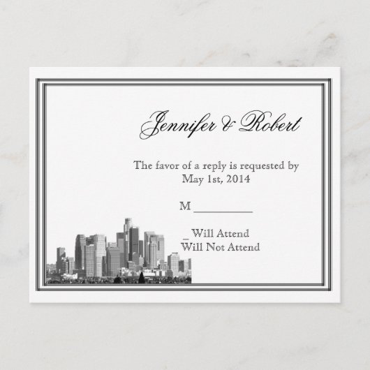 Houston Destination Wedding RSVP Briefkaart (Voorkant)