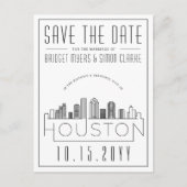 Houston | Gestileerde skyline De datum opslaan Briefkaart (Voorkant)