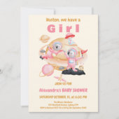 Houston hebben we een Girl Space Baby shower Kaart (Voorkant)