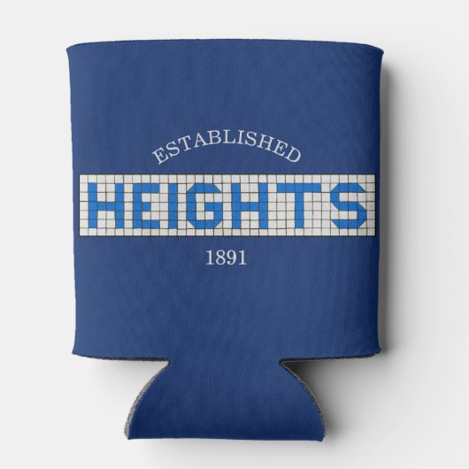 Houston Heights Blauwe en Witte Tegel Blikjeskoeler (Achterkant)