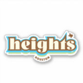 Houston Heights Texas, blauw, groen, bruin Sticker (Voorkant)