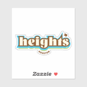 Houston Heights Texas, blauw, groen, bruin Sticker