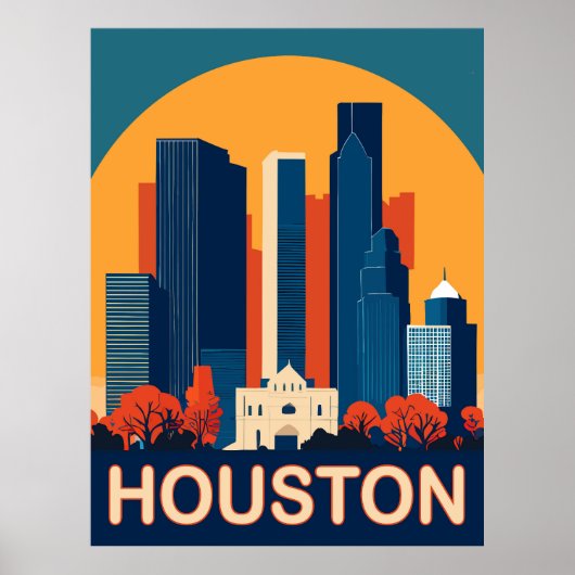 Houston, Herkenbare gebouwen, Reizen Poster (Voorkant)