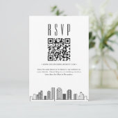 Houston Huwelijk QR code RSVP Kaart (Staand voorkant)