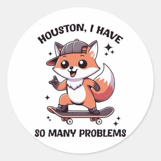 Houston ik heb zoveel problemen ronde sticker (Voorkant)
