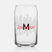 Houston in graffiti met monogram blikvorm glas (Achterkant)