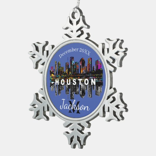 Houston in graffiti tin sneeuwvlok ornament (Rechts)