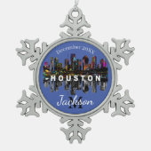 Houston in graffiti tin sneeuwvlok ornament (Voorkant)