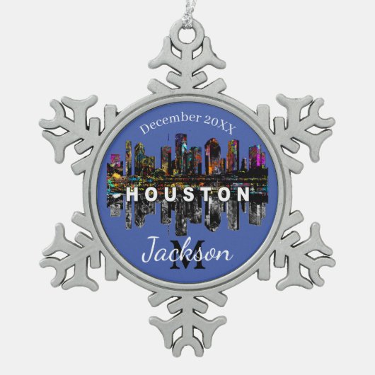 Houston in graffiti tin sneeuwvlok ornament (Voorkant)