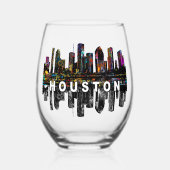 Houston in graffiti wijnglas zonder voet (Voorkant)
