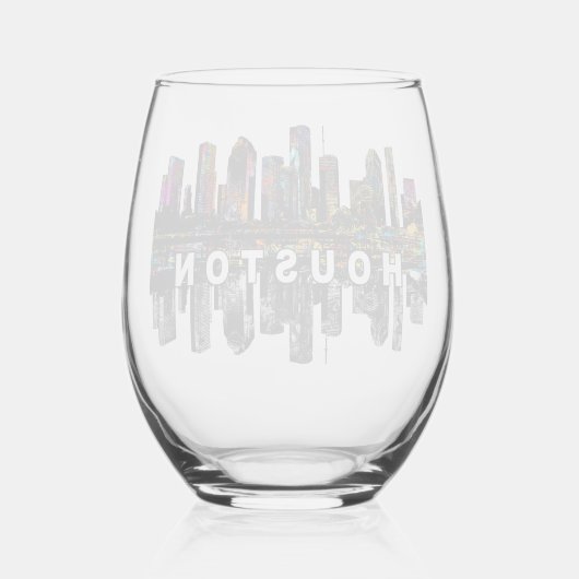 Houston in graffiti wijnglas zonder voet (Achterkant)