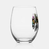 Houston in graffiti wijnglas zonder voet (Rechts)