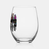 Houston in graffiti wijnglas zonder voet (Links)