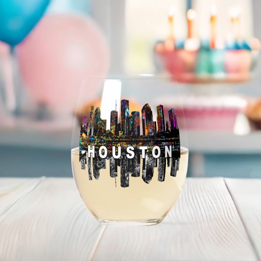 Houston in graffiti wijnglas zonder voet (Insitu (Baby Shower))