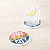 Houston  label zandsteen onderzetter (Zijkant)