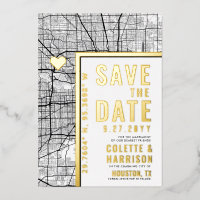 Houston Love Locator | Bruiloft Bewaar de datum