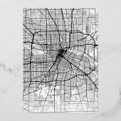 Houston Love Locator | Huwelijk Save the Date Folie Uitnodiging (Achterkant)