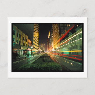 Houston Main Street bij Night Briefkaart