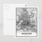 Houston Map Briefkaart (Voorkant / Achterkant)