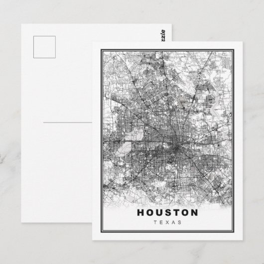 Houston Map Briefkaart (Voorkant / Achterkant)