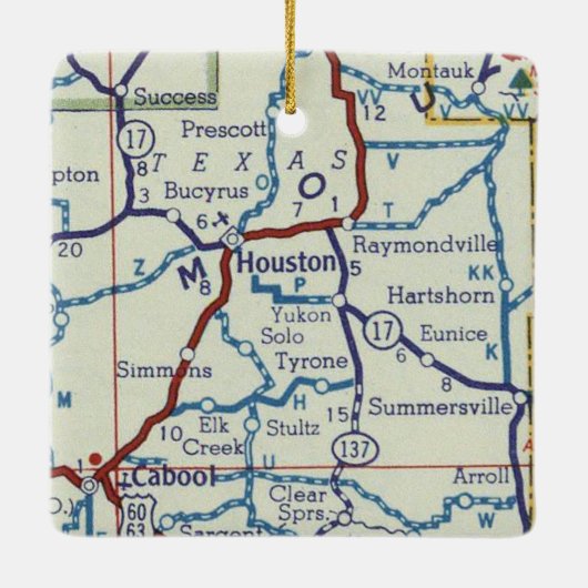 Houston MO  map Keramisch Ornament (Achterkant)