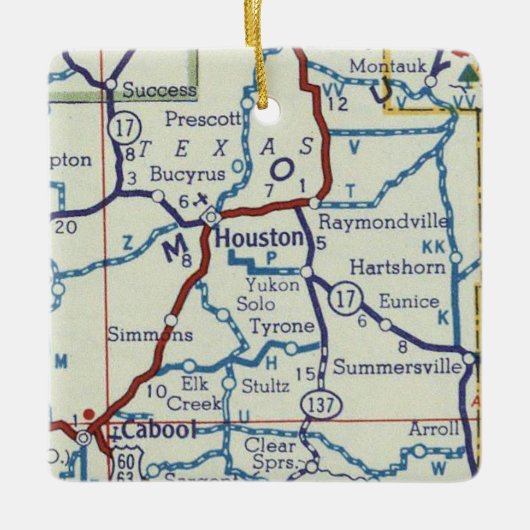 Houston MO map Keramisch Ornament (Voorkant)