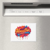 Houston Neon Street-Art Llow Magnet (Insitu (Vaatwasser))