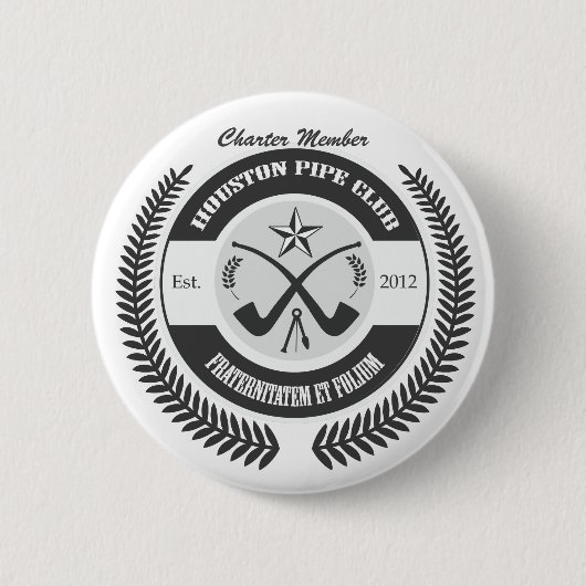 Houston Pipe Club Ronde Button 5,7 Cm (Voorkant)