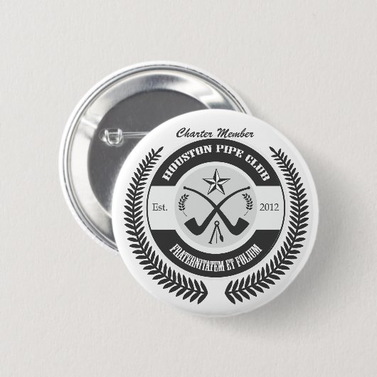 Houston Pipe Club Ronde Button 5,7 Cm (Voorkant /achterkant)
