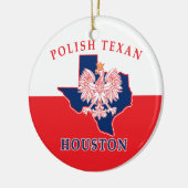 Houston Poland Texan Keramisch Ornament (Links)
