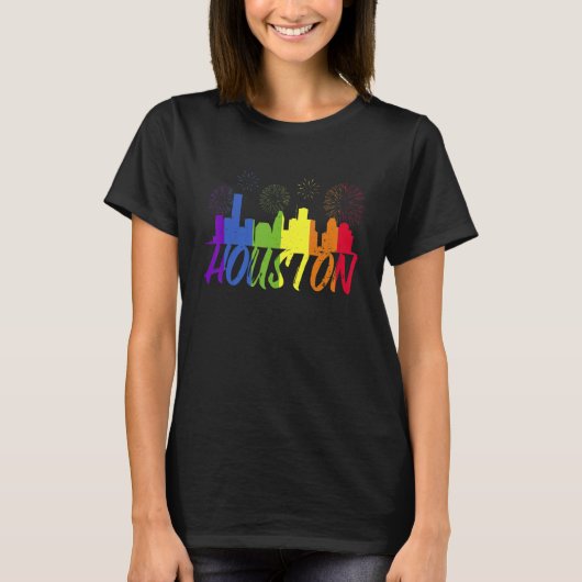 Houston Pride Skyline Pride Parade Houston T-shirt (Voorkant)