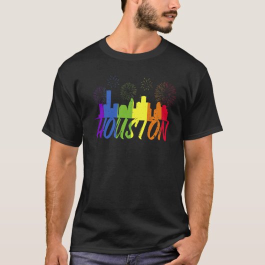 Houston Pride Skyline Pride Parade Houston T-shirt (Voorkant)