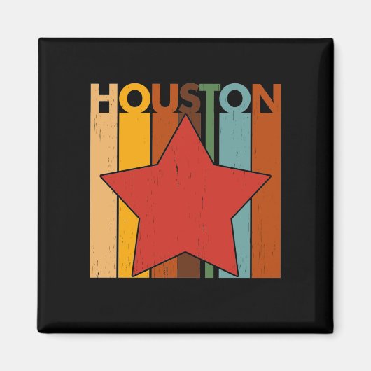 HOUSTON Retro Vintage Magneet (Voorkant)