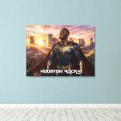 HOUSTON ROCKS - TEXAS CANVAS AFDRUK (Insitu (Houten vloer))