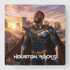 HOUSTON ROCKS - TEXAS VIERKANTE KLOK