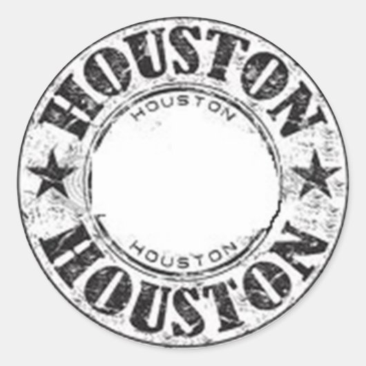 Houston Ronde Sticker (Voorkant)