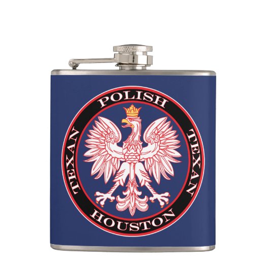 Houston Round Poland Texan Heupfles (Voorkant)
