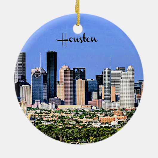 Houston, schilderachtig foto van de stad Texas Keramisch Ornament (Achterkant)