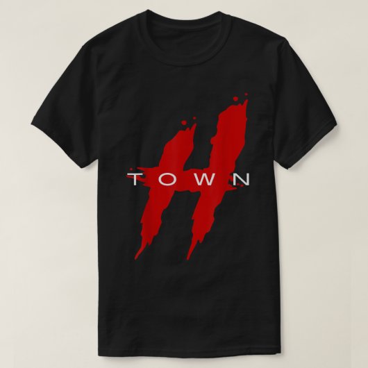 Houston shirt Hustle Town The H Houston Texa (Design voorkant)