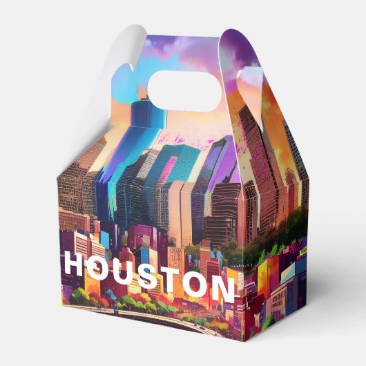 Houston Silhouet Abstracte Kunst Bedankdoosjes (Voorkant Zijde)