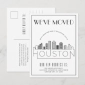 Houston Silhouet Moderne Deco Adreswijziging Aankondigingskaart (Voorkant / Achterkant)