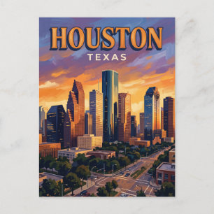 Houston Silhouet Texas Briefkaart