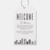 Houston Silhouet | Welkomstbericht Cadeautags Cadeaulabel (Voorkant)